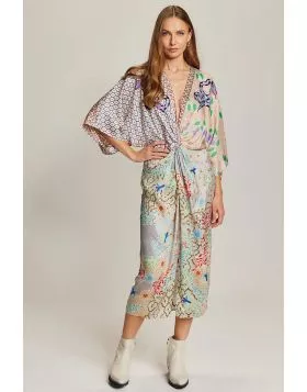 Me369 Camila Shipibo Twisted Dress In Multi