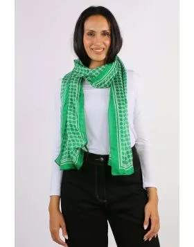 Namaskar Geometric Chain Scarf In Green