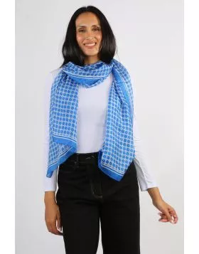 Namaskar Geometric Chain Scarf In Cobalt