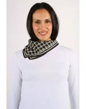 Namaskar Geometric Chain Square Scarf In Black