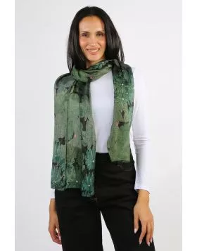 Namaskar Verdant Canopy Noir Scarf In Green