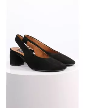 Brushed Suede Slingback Heel By Neo In Black