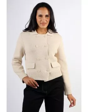 Pol Taylor Double Knit Jacket In Pebble