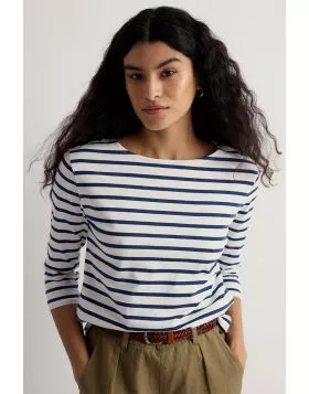 Seasalt Dark Voyage Sailor Top In Cobalt