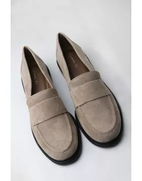 Classic Loafer In Beige Pony Skin By Sempre Di