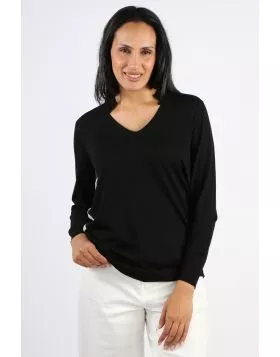 Verge Merino Manhattan Jumper In Black