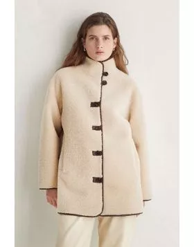 Yerse Marnie Coat In Ecru