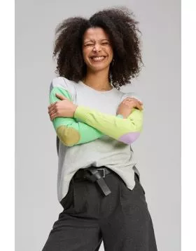 Zaket & Plover Colour Patch Jumper In Marle