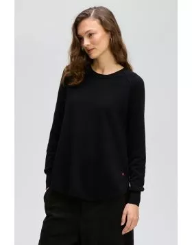 Zaket & Plover Round Neck Sweater In Black